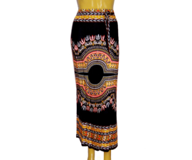 African Gypsy wikkelrok ZWART | lange rok | maat M-XXXL