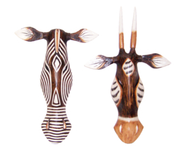ZEBRA masker 50 cm | houten afrikaans dierenmasker (#11)