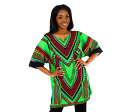 Afrikaans dashiki shirt HEART LIME GROEN | african print | unisex