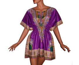 Afrikaanse dashiki jurk DARK PURPLE | kaftan | Vlisco ANGELINA