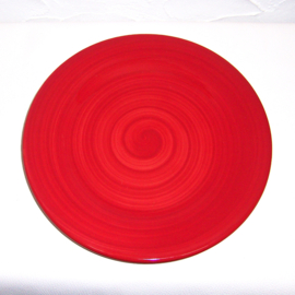 Borrelset Rood-Gestreept van Dishes & Deco | 2 Mokken + 2 Snackborden Ø 27,5 cm