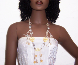 TROPISCHE KRALEN lange ketting gebroken wit | Hippie - Ibiza style