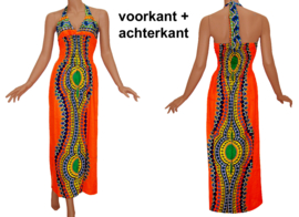 African Gypsy halterjurk MOZAIEK ROOD | 3 maten