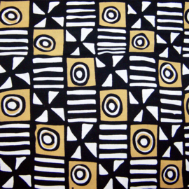 252 Afrikaanse stof | Bogolan Mud cloth print Mali - 100% cotton | prijs / yard