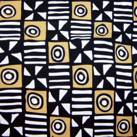 252 Afrikaanse stof | Bogolan Mud cloth print Mali | 100% cotton | prijs / yard