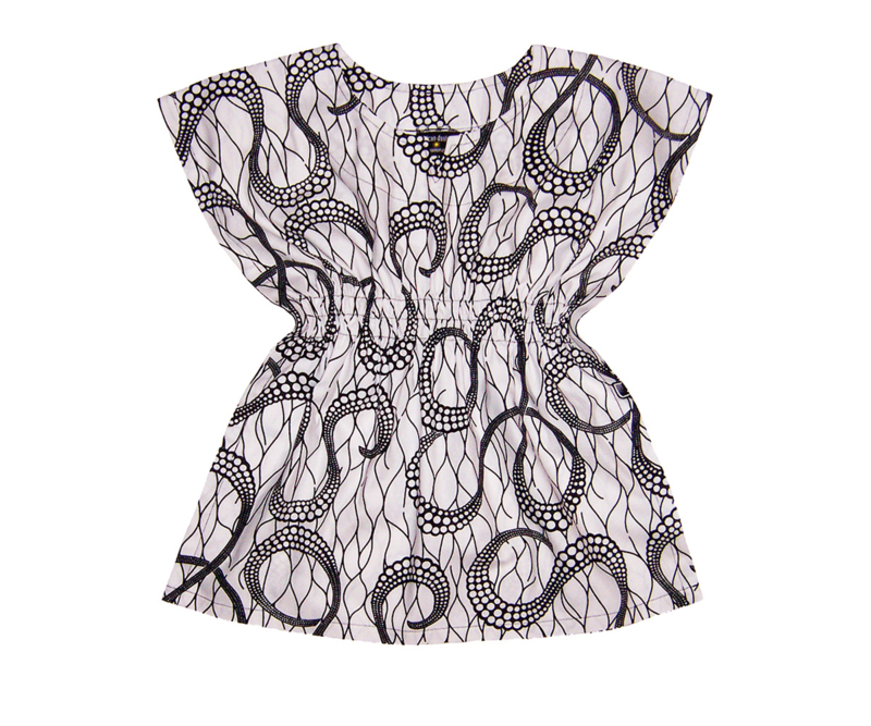 Dashiki jurkje DA'ZAY met elastische taille | afrikaanse wax print | maat M = 4-5 jaar
