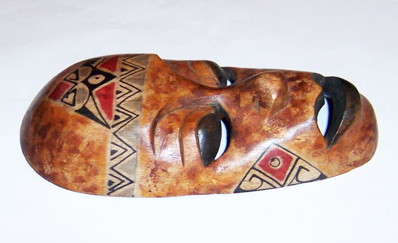 Voorouder Voorstad motor EXOTISCH MASKER uit Bali 18 cm | houten beschilderd masker (#4) |  Afrikaanse maskers | Vannamori
