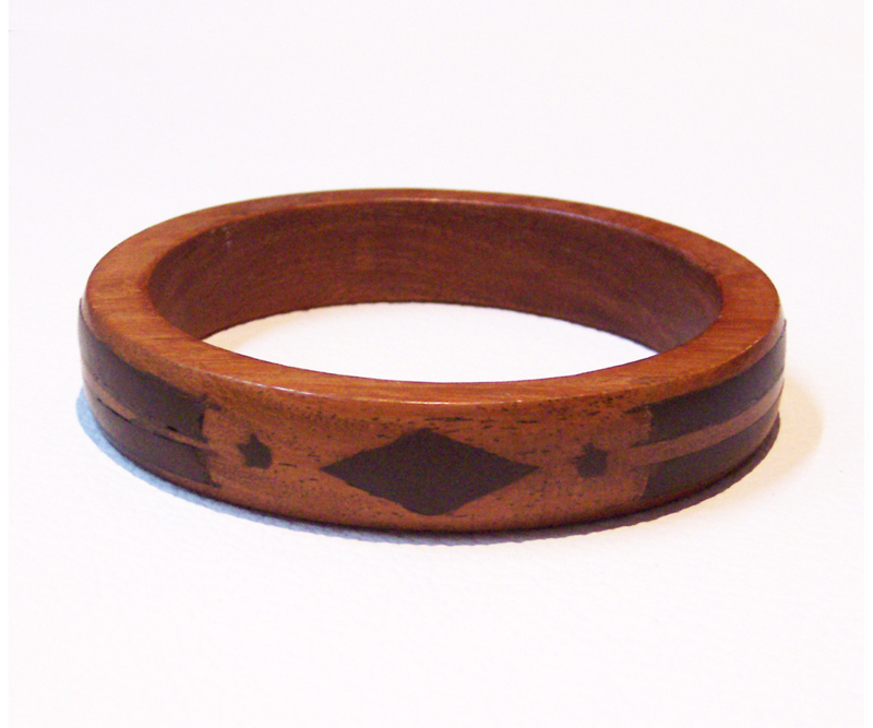 CHUMA houten armband met metalen inleg