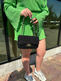 Zwarte teddy tas