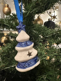 Delfsblauwe kersthanger kerstboom