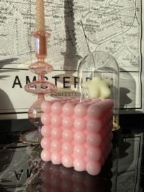 Ravie - handgemaakte bubbel kaars baby roze