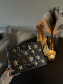 Kerst ornament fitun ster bruin/zilver