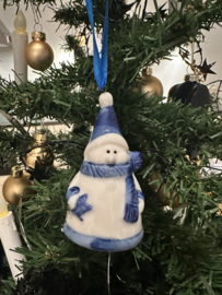 Delfsblauwe kersthanger Sneeuwpop