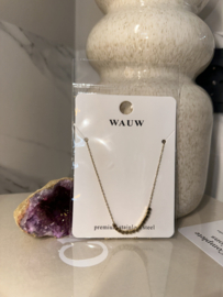 Wauw - Ketting Goud vierkante steentjes