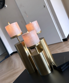 Luxe set van 3 gouden kandelaars