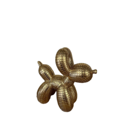 Polyresin ballon hond goud