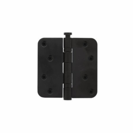 Kogellagerscharnier zwart 89x89 met ronde hoeken