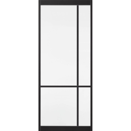 Skantrae binnendeur SSL 4107 Zwart / 4207 Wit  met  blank glas taats of schuifdeur