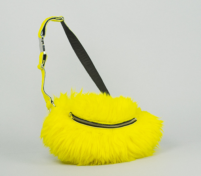 yellow fluffy bag