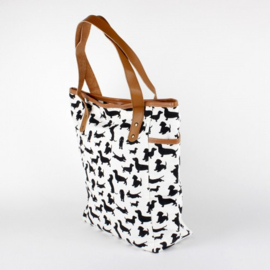 Tas  Teckel Wit Zwart