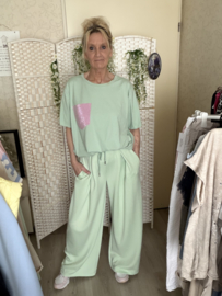 T-shirt met glitter borstzakje