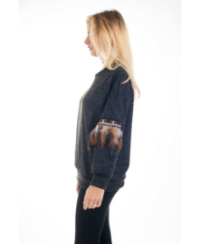 Sweater met veren Zwart