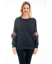 Sweater met veren Zwart