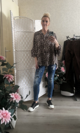 Blouse met Leopard print