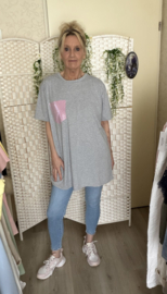 T-shirt met glitter borstzakje