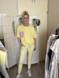 T-shirt met glitter borstzakje