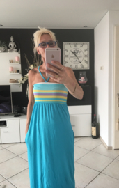 Strapless zomer jurk/lichtblauw