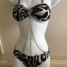 Monokini met ketting/zeebra