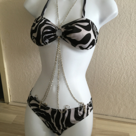 Monokini met ketting/zeebra