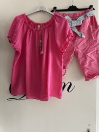 Top roze met ketting/164