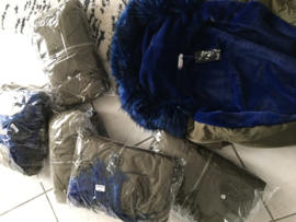 Bomberjas met fakefur bont blauw