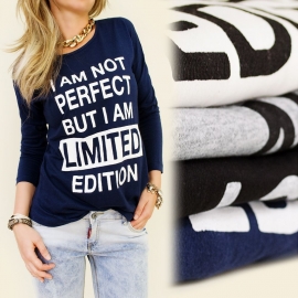 T-shirt met lange mouw I am not perfect