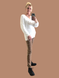 Fluffy trui chic wit