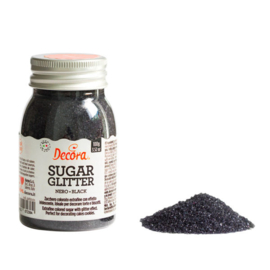 Glitter Suiker Zwart 100 gram