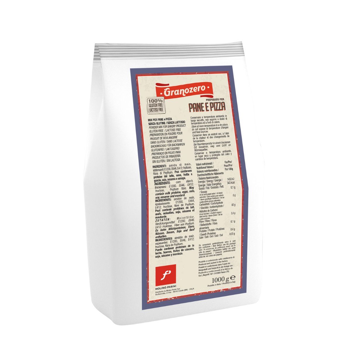 Molino Pasini Glutenvrije Bloem voor Brood en Pizza 1 kg