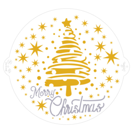 Stencil Kerstboom met Sterren