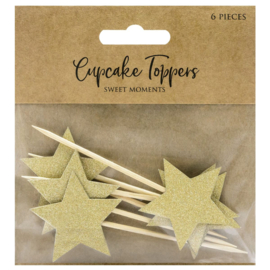 Cake Topper Sterren Goud