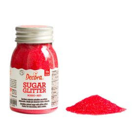 Glitter Suiker Rood 100 gram