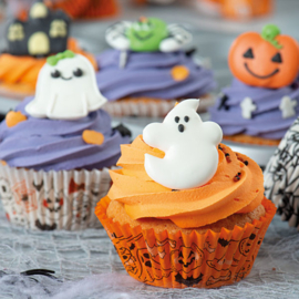 Muffin Vormpjes Halloween Oranje/Wit