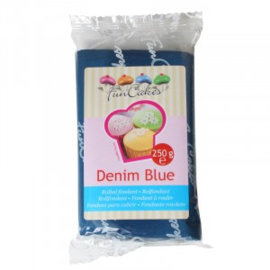 FUNCAKES ROLFONDANT DENIM BLUE 250 gram