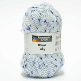 SMC Bravo Baby 185 wit met blauwe stip , 200 g, 100% acryl