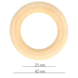 Houten ring naturel 35 mm tot 100 mm