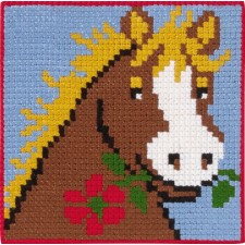 borduurpakket paard 25x25 cm