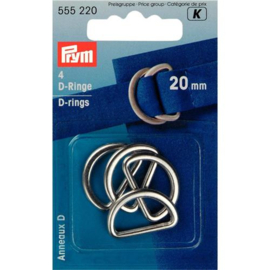 Prym D-ringen 20 mm (4 st.) zilver