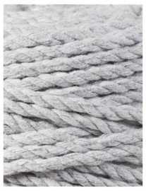 bobbiny macramé triple twist light grey 3 mm