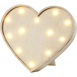 houten lichtbox hart 21 cm